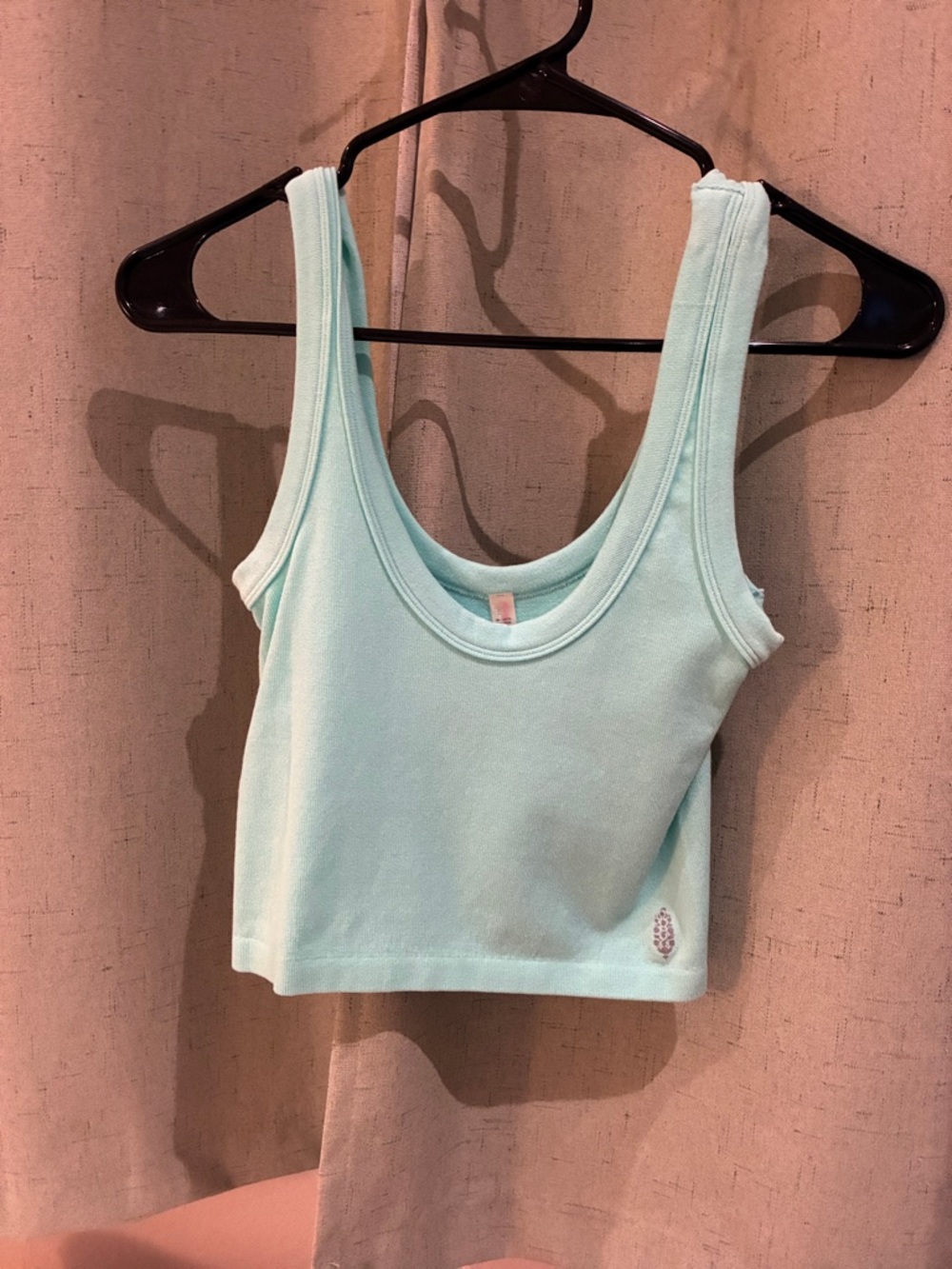 Free People Mint Scoop Neck Cropped Tank